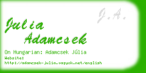 julia adamcsek business card