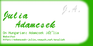 julia adamcsek business card